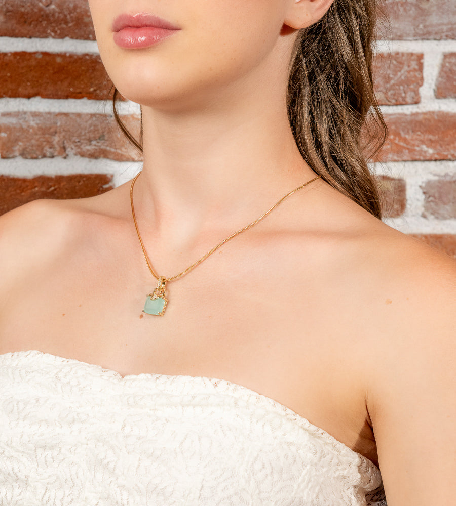 Collana Aqua Bag – Pendente Borsetta Turchese & Cristalli
